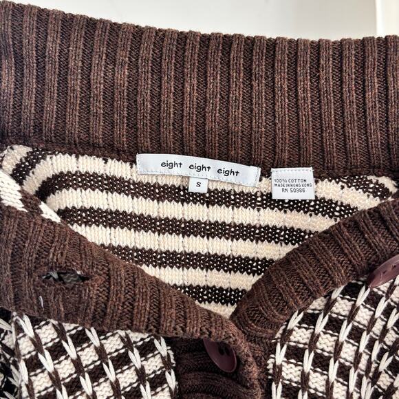 Vintage Y2K Eight Eight Eight Sweater Short Sleeve Button Top Size Small - Picture 2 of 5